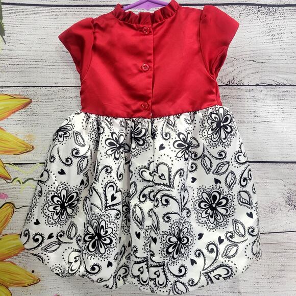 Park Bench Kids White, Black Rose & Red Dress 24 Months - Picture 8 of 8